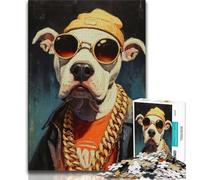 Puzzle 1000 pièces pour Adultes et Adolescents, Motif Chien Hip-hop, Jouet éducatif Anti-Stress, idéal pour Les Amis et la Famille (Taille 38x26cm)