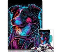 Puzzle 1000 pièces pour Adultes et Adolescents, Motif Chiens de Guerre néon, Anti-Stress, idéal pour Les Vacances, pour Tuer Le Temps, décoration d'intérieur (Taille 75x50cm)