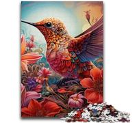 Puzzle 1000 pièces pour Adultes et Adolescents,Motif Colibri coloré,1000 pièces pour Adultes,pour Un Moment de détente à la Maison avec des pièces de Formes aléatoires entièrement emboîtables