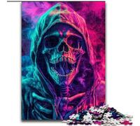 Puzzle 1000 pièces pour Adultes et Adolescents, Motif crâne de fumée coloré, Jeu éducatif pour Anniversaire et Noël, à partir de 14 Ans, 50x75cm