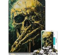Puzzle 1000 pièces pour Adultes et Adolescents, Motif crâne enfumé, Jeu Stimulant pour Tous, idéal pour Les Femmes et Les Hommes (Taille 75x50cm)