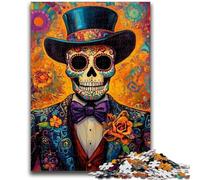 Puzzle 1000 pièces pour Adultes et Adolescents, Motif crâne Mexicain, Cadeau d'anniversaire, décoration Murale pour Les 14 Ans et Plus (75x50cm)