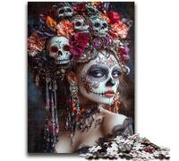 Puzzle 1000 pièces pour Adultes et Adolescents, Motif crâne Mexicain, pour Filles de 14 Ans et Plus Difficile à réaliser, mais Amusant et Humoristique Superbes Cadeaux et Jouets 38x26cm
