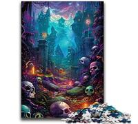 Puzzle 1000 pièces pour Adultes et Adolescents, Motif crâne psychédélique, Jouets éducatifs, Jeux en Famille, Cadeaux pour Amis et Famille, 50x75cm