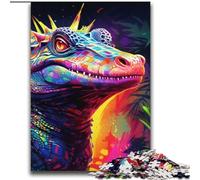 Puzzle 1000 pièces pour Adultes et Adolescents, Motif Crocodile coloré, Jeu Stimulant, décoration Murale, Cadeaux d'anniversaire et de Noël Uniques, 38x52cm