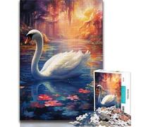 Puzzle 1000 pièces pour Adultes et Adolescents, Motif Cygne psychédélique, Jeux éducatifs, Anti-Stress, Cadeaux et Jouets (75x50cm)