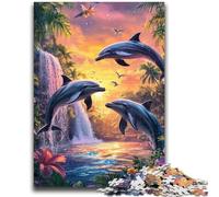 Puzzle 1000 pièces pour Adultes et Adolescents, Motif Dauphin de rêve, Anti-Stress, Vacances à la Maison, avec Affiche et fiche de Questions-réponses Assorties, 50x75cm