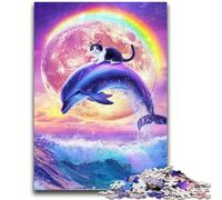 Puzzle 1000 pièces pour Adultes et Adolescents, Motif Dauphin Galactique, décoration Murale Artistique et idée Cadeau d'anniversaire pour Amis, Bureau à Domicile 50x75cm