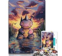 Puzzle 1000 pièces pour Adultes et Adolescents, Motif Dinosaures Mignons, avec Affiche et fiche de Questions-réponses, à partir de 14 Ans (Taille 75x50cm)