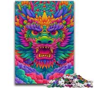 Puzzle 1000 pièces pour Adultes et Adolescents, Motif Dragon psychédélique, Anti-Stress, défi Difficile, idéal comme Cadeau pour Toute la Famille, 50x75cm