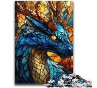 Puzzle 1000 pièces pour Adultes et Adolescents, Motif Dragon vitrail, Jeu éducatif pour Anniversaire et Noël, à partir de 14 Ans, 50x75cm