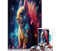 Puzzle 1000 pièces pour Adultes et Adolescents, Motif écureuil Mignon, Art au Fusain, pour Une Escapade relaxante, idéal pour la décoration de la Maison (38x26cm)