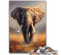 Puzzle 1000 pièces pour Adultes et Adolescents, Motif éléphant, 1000 pièces, pour Un Moment de détente à la Maison, avec des pièces de Formes aléatoires entièrement emboîtables (50x75cm)