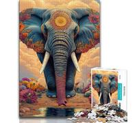 Puzzle 1000 pièces pour Adultes et Adolescents, Motif éléphant, Anti-Stress, idéal pour Passer des Vacances à la Maison et améliorer l'amour Entre Couples (38x26cm)