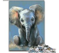 Puzzle 1000 pièces pour Adultes et Adolescents, Motif éléphant Aquarelle, idéal comme Cadeau pour Toute la Famille (Taille 26x38cm)