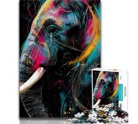 Puzzle 1000 pièces pour Adultes et Adolescents, Motif éléphant Aquarelle, Jouets éducatifs et éducatifs pour la Famille, pour renforcer l'amour Entre Couples (75x50cm)