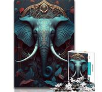 Puzzle 1000 pièces pour Adultes et Adolescents, Motif éléphant enchanté, Jeux éducatifs Classiques, Belle décoration (Taille 75x50cm)