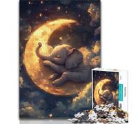 Puzzle 1000 pièces pour Adultes et Adolescents, Motif éléphant endormi, décoration Murale Artistique et idée Cadeau d'anniversaire pour Amis, Bureau à Domicile (Taille 38x26cm)
