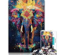 Puzzle 1000 pièces pour Adultes et Adolescents, Motif éléphant Fleuri, Un Jeu Stimulant, idéal comme Cadeau pour Toute la Famille (75x50cm)