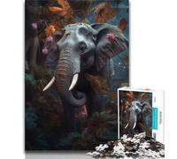 Puzzle 1000 pièces pour Adultes et Adolescents, Motif éléphant Floral et Magique, idéal pour Un Jeu éducatif ou comme Cadeau pour Toute la Famille (Taille 38x26cm)