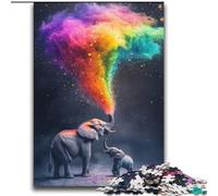 Puzzle 1000 pièces pour Adultes et Adolescents, Motif éléphant fumé Arc-en-Ciel, Jeu Stimulant, idéal comme Cadeau pour Toute la Famille, 38x52cm