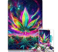 Puzzle 1000 pièces pour Adultes et Adolescents, Motif Feuilles psychédéliques, Jouets éducatifs, Jeux familiaux, Cadeaux d'anniversaire et Cadeaux Uniques (Taille 75x50cm)