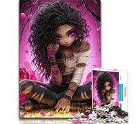 Puzzle 1000 pièces pour Adultes et Adolescents Motif Fille Sombre Jeu d'activités familiales Stimulant Jouet à Faire soi-même pour décoration Murale Cadeaux 75x50cm
