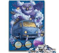 Puzzle 1000 pièces pour Adultes et Adolescents, Motif Fleurs et Hibou, Jouet éducatif et décompressant, idéal comme Cadeau, 26x38cm