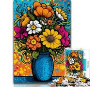Puzzle 1000 pièces pour Adultes et Adolescents, Motif Floral coloré, idéal pour Un Jeu éducatif, Un défi, Un Cadeau d'anniversaire, Une décoration Murale (Taille 38x26cm)