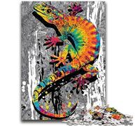 Puzzle 1000 pièces pour Adultes et Adolescents, Motif Gecko Aquarelle, Jeu éducatif pour Anniversaire et Noël, à partir de 14 Ans, 26x38cm