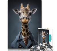 Puzzle 1000 pièces pour Adultes et Adolescents, Motif Girafe, Art au Fusain, pour Une décoration d'intérieur réussie (38x26cm)
