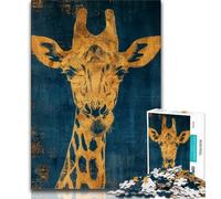 Puzzle 1000 pièces pour Adultes et Adolescents, Motif Girafe Fantastique, Anti-Stress, pour Passer des Vacances à la Maison, avec Affiche et fiche de Questions-réponses Assorties (38x26cm)