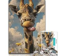 Puzzle 1000 pièces pour Adultes et Adolescents, Motif Girafe Fantastique, Jeu éducatif et Stimulant pour Toute la Famille, idéal pour Les Anniversaires et Noël (38x26cm)