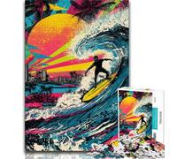 Puzzle 1000 pièces pour Adultes et Adolescents, Motif Graffiti Surf, Jeu éducatif et Stimulant pour Toute la Famille, pour Anniversaire et Noël (38x26cm)