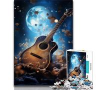Puzzle 1000 pièces pour Adultes et Adolescents, Motif Guitare Galaxy, idéal comme Cadeau pour Toute la Famille Convient aux Enfants de 14 Ans et Plus (Taille 75x50cm)