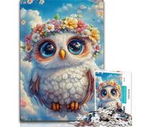 Puzzle 1000 pièces pour Adultes et Adolescents, Motif Hibou Animal, Jeu éducatif Familial, idéal pour la décoration de Bureau (Taille 75x50cm)