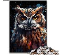 Puzzle 1000 pièces pour Adultes et Adolescents, Motif Hibou, Art numérique, pour Les Enfants de 14 Ans et Plus, Jouets éducatifs, Jeux en Famille, Cadeau d'anniversaire (Taille 50x75cm)