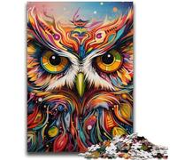 Puzzle 1000 pièces pour Adultes et Adolescents, Motif Hibou coloré, Cadeau Amusant et activité pour la Maison, Jouet pour Les Jours de Pluie (50x75cm)