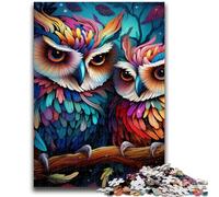 Puzzle 1000 pièces pour Adultes et Adolescents, Motif Hibou coloré, Cadeaux du Père Noël Secret pour Les Adolescents de 14 Ans et Plus (50x75cm)