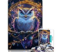 Puzzle 1000 pièces pour Adultes et Adolescents Motif Hibou Diamant Fantaisie Cadeau d'anniversaire décoration Murale pour Les 14 Ans et Plus 26x38cm