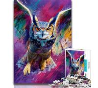 Puzzle 1000 pièces pour Adultes et Adolescents, Motif Hibou, pour stimuler Le Cerveau, Jouets addictifs pour cultiver la Patience, décoration Parfaite (38x26cm)