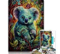 Puzzle 1000 pièces pour Adultes et Adolescents Motif Koala coloré Puzzle 1000 pièces Anti-Stress défi Difficile Cadeaux du Père Noël Secret 38x26cm