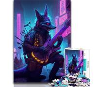 Puzzle 1000 pièces pour Adultes et Adolescents, Motif Lapin, Guitare, Animaux, Jeux Amusants, décoration Murale, Cadeaux Uniques pour Anniversaire et Noël (Taille 75x50cm)