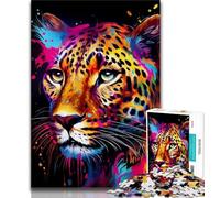 Puzzle 1000 pièces pour Adultes et Adolescents,Motif léopard Africain,1000 pièces,Jeux d'activités familiales stimulants,Jouet à Faire soi-même pour décoration Murale de la Maison,Cadeaux (75x50cm)