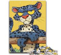 Puzzle 1000 pièces pour Adultes et Adolescents, Motif léopard animé, à partir de 14 Ans, Jeux de Famille, Jeux de Noël, Cadeaux pour Femmes, 26x38cm