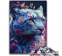 Puzzle 1000 pièces pour Adultes et Adolescents, Motif léopard des neiges coloré, Jouet éducatif Anti-Stress, Cadeau du Père Noël Secret pour Les 14 Ans, 26x38cm