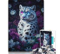 Puzzle 1000 pièces pour Adultes et Adolescents, Motif léopard des neiges, Puzzle 1000 pièces, intéressant pour réduire Le Stress et interagir avec Les Parents (Taille 75x50cm)