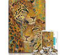 Puzzle 1000 pièces pour Adultes et Adolescents, Motif léopard Fantastique, stimule Le Cerveau, Jouets addictifs pour cultiver la Patience, décoration Parfaite (38x26cm)