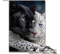 Puzzle 1000 pièces pour Adultes et Adolescents, Motif léopard Noir et Blanc, à partir de 14 Ans Décoration d'intérieur à Offrir à Toute la Famille et aux Amis (Taille 26x38cm)