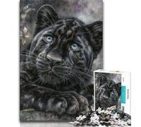 Puzzle 1000 pièces pour Adultes et Adolescents, Motif léopard Noir et Blanc, Jeux éducatifs, décoration d'intérieur, Cadeaux Uniques (Taille 75x50cm)